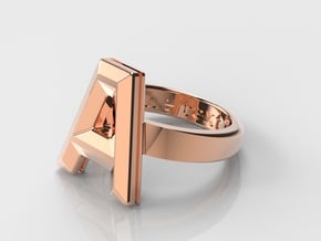 A in 14k Rose Gold Plated Brass