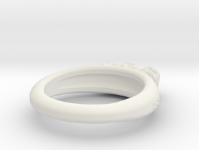 Hear-see-speak no evil Skull ring in White Natural Versatile Plastic: 4.5 / 47.75