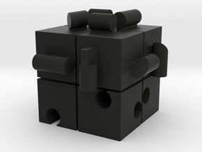 KUMIKIYA Jigsaw Cube [Black] (All pieces) in Black Natural Versatile Plastic