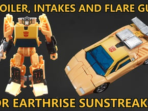 Intakes, Spoiler and Gun for Earthrise Sunstreaker in Tan Fine Detail Plastic