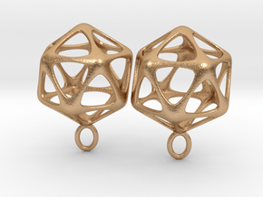 Icosahedron Earrings - Yin in Natural Bronze