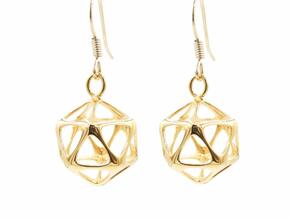 Icosahedron Earrings - Yin in 18k Gold Plated Brass