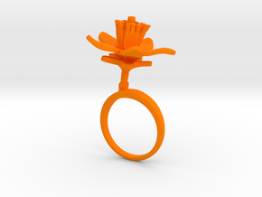 Ring with one large flower of the Choisya in Orange Processed Versatile Plastic: 7.25 / 54.625