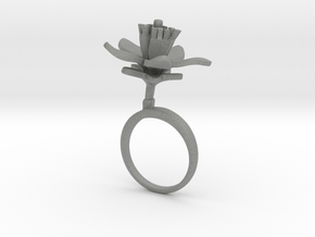 Ring with one large flower of the Choisya in Gray PA12: 7.25 / 54.625