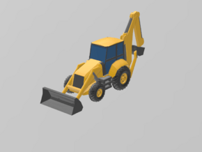 CAT 450 Backhoe 1/56 in White Natural Versatile Plastic