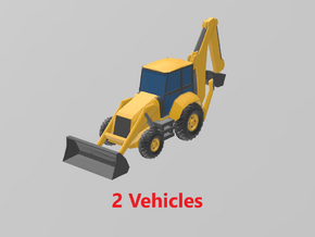 CAT 450 Backhoe (x2) 1/220 in Tan Fine Detail Plastic