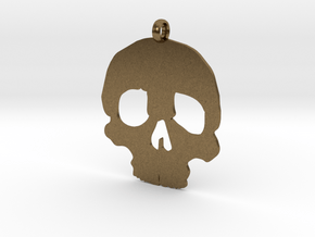Skull necklace charm in Natural Bronze