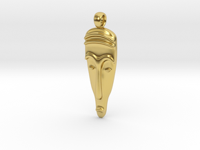 Mask Pendant  in Polished Brass