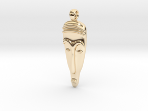 Mask Pendant  in 14k Gold Plated Brass