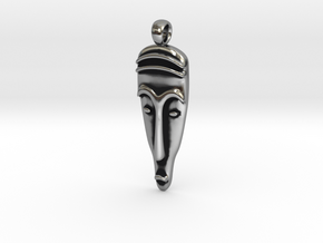 Mask Pendant  in Antique Silver