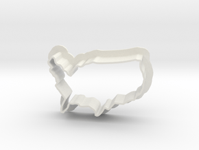 Cookie Cutter USA - Country America  in White Natural Versatile Plastic