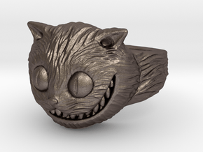Cheshire Cat Ring (Size 9) in Polished Bronzed-Silver Steel
