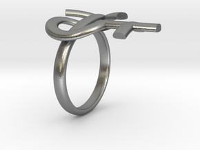 Male Female Ring in Natural Silver