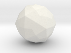 Joined Icosidodecahedron - 1 Inch - Rounded V1 in White Natural Versatile Plastic