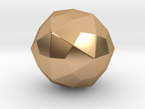 Joined Icosidodecahedron - 10 mm - Rounded V1 in Polished Bronze