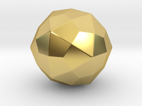 Joined Icosidodecahedron - 10 mm - Rounded V1 in Polished Brass