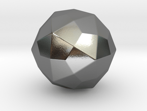 Joined Icosidodecahedron - 10 mm - Rounded V1 in Polished Silver