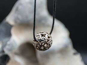 Winding Paths - Voronoi Style Pendant in Polished Bronzed-Silver Steel