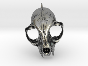 Cat_Skull_Pendant in Antique Silver