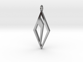 S Diamond Inside in Fine Detail Polished Silver