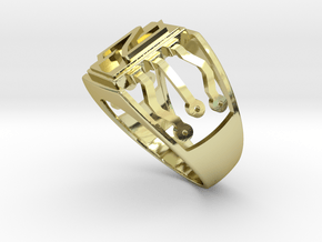 Nuls Circuits Ring in 18k Gold Plated Brass: 10 / 61.5