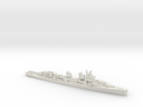 USN Fletcher class DD (round bridge, 1943) in White Natural Versatile Plastic: 1:1200