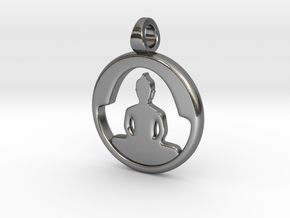 Buddha Silhouette - Amulet in Polished Silver