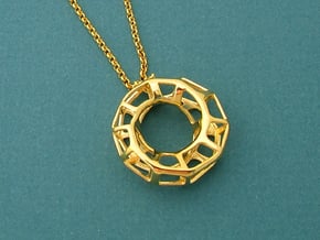 Mobius Torus - Pendant in Cast Metals in 18k Gold Plated Brass