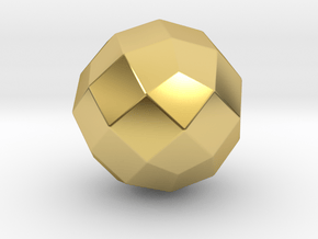 Joined Rhombicuboctahedron - 10 mm - Round V1 in Polished Brass