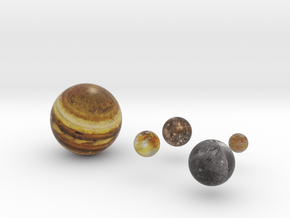 Jupiter and Galilean Moons in Natural Full Color Sandstone
