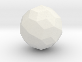 Joined Snub Cube (Dextro) - 1 Inch - Rounded V1 in White Natural Versatile Plastic