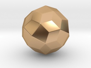 Joined Snub Cube (Dextro) - 10 mm - Rounded V1 in Polished Bronze