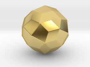 Joined Snub Cube (Dextro) - 10 mm - Rounded V1 in Polished Brass
