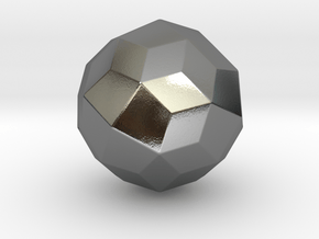 Joined Snub Cube (Dextro) - 10 mm - Rounded V1 in Polished Silver