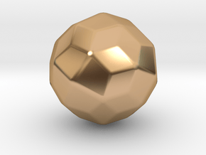 Joined Snub Cube (Dextro) - 10 mm - Rounded V2 in Polished Bronze
