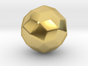 Joined Snub Cube (Dextro) - 10 mm - Rounded V2 in Polished Brass