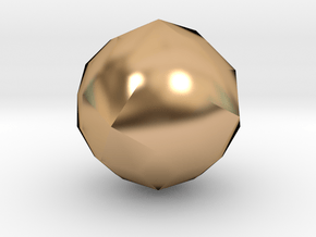 Joined Snub Cube (Dextro) - 10 mm in Polished Bronze
