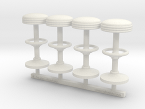 50's soda fountain bar stool 01. 1:32 Scale  in White Natural Versatile Plastic