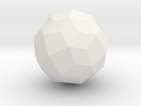 Joined Snub Cube (Laevo) - 1 Inch in White Natural Versatile Plastic