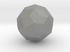 Joined Snub Cube (Laevo) - 1 Inch in Gray PA12