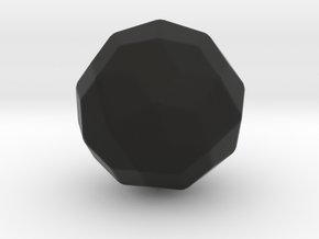 Joined Snub Cube (Laevo) - 1 Inch - Rounded V2 in Black Natural Versatile Plastic