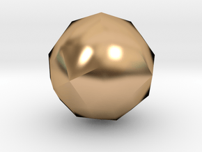 Joined Snub Cube (Laevo) - 10 mm in Polished Bronze