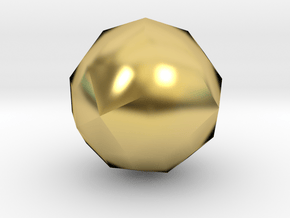 Joined Snub Cube (Laevo) - 10 mm in Polished Brass