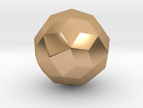 Joined Snub Cube (Laevo) - 10 mm - Rounded V1 in Polished Bronze