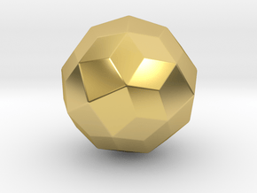 Joined Snub Cube (Laevo) - 10 mm - Rounded V1 in Polished Brass