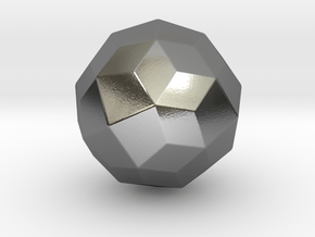 Joined Snub Cube (Laevo) - 10 mm - Rounded V1 in Polished Silver