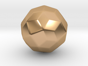 Joined Snub Cube (Laevo) - 10 mm - Rounded V2 in Polished Bronze