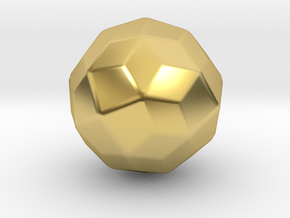 Joined Snub Cube (Laevo) - 10 mm - Rounded V2 in Polished Brass