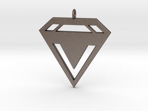Shaped Diamond V1.1 in Polished Bronzed-Silver Steel