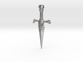 Skull Dagger Keychain in Natural Silver